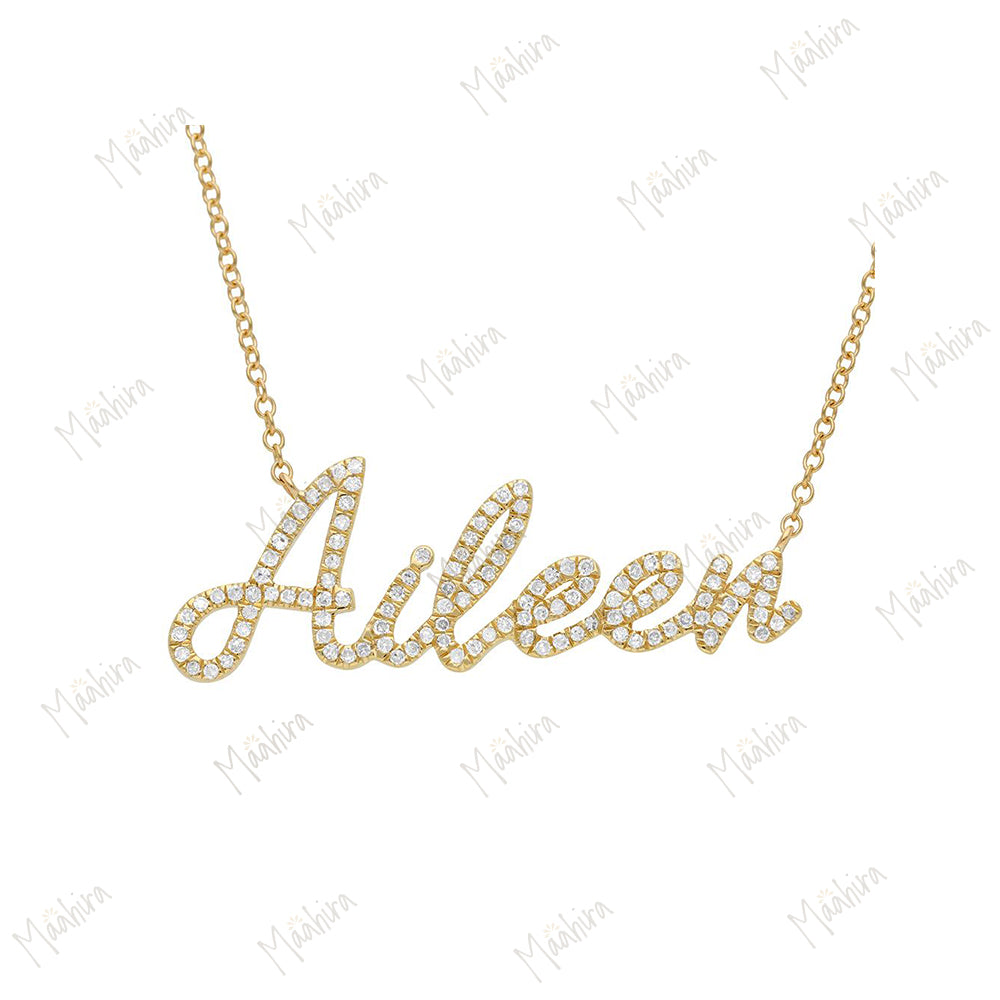 Diamond Lacy Name Necklace