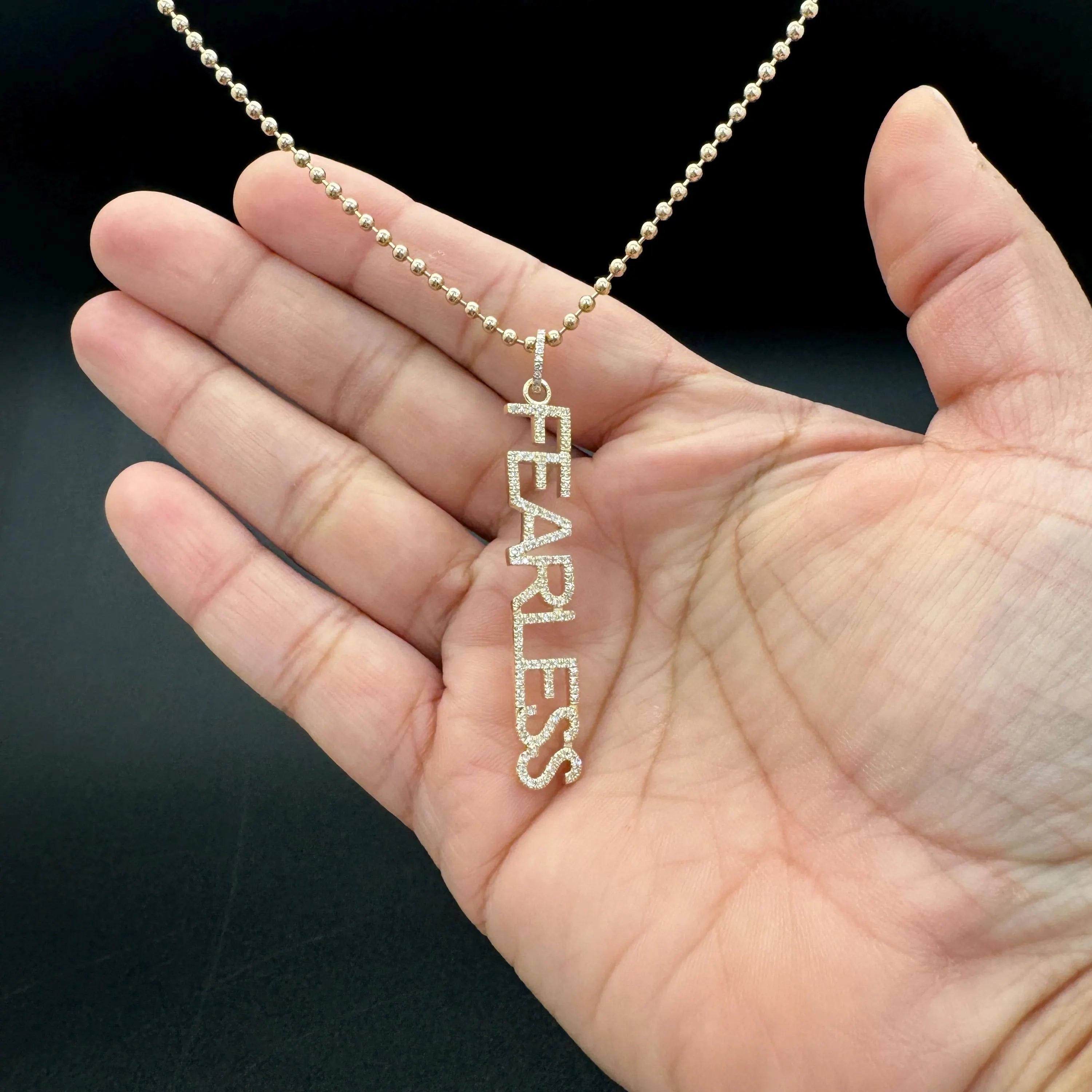 Diamond FEARLESS Word Pendant