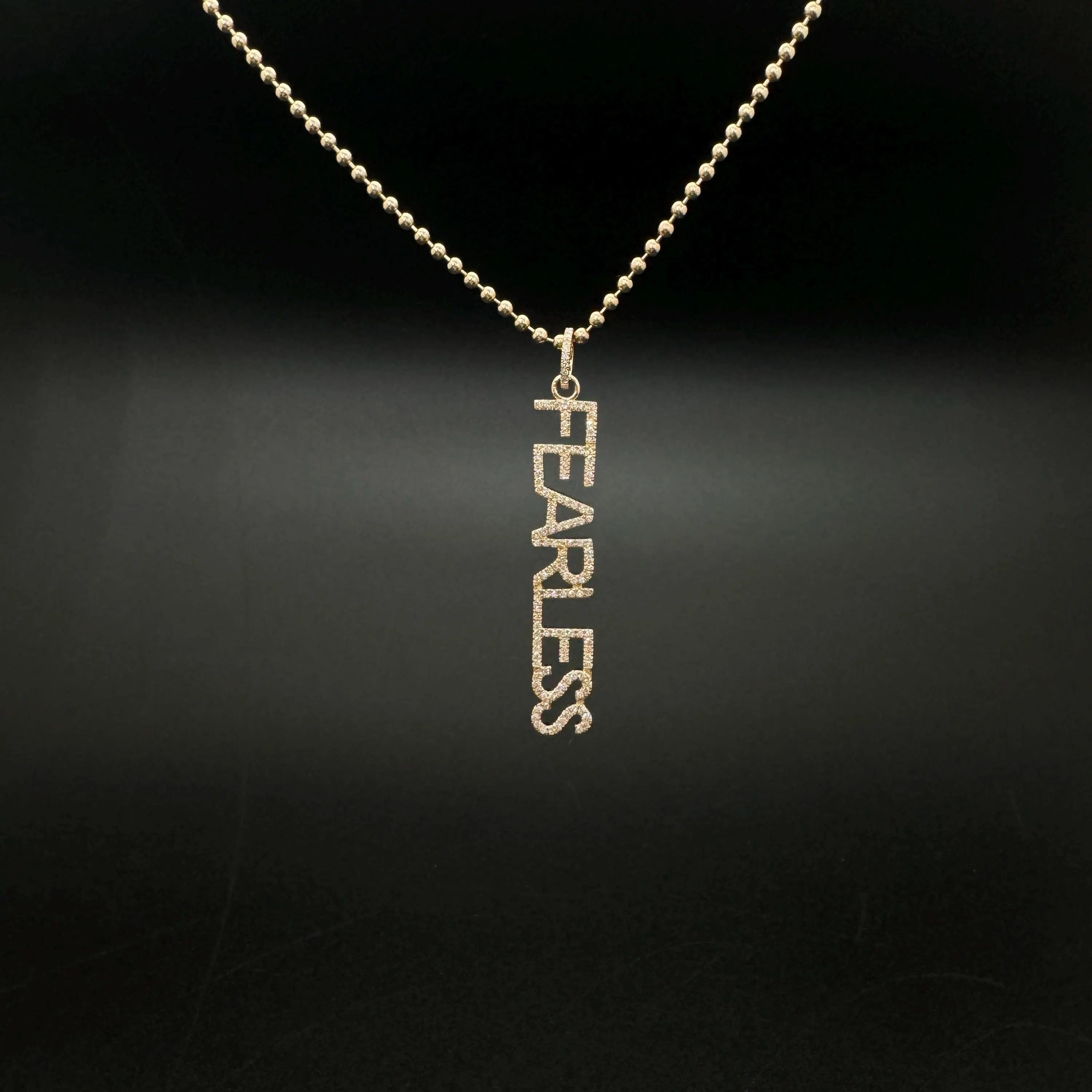 Diamond FEARLESS Word Pendant