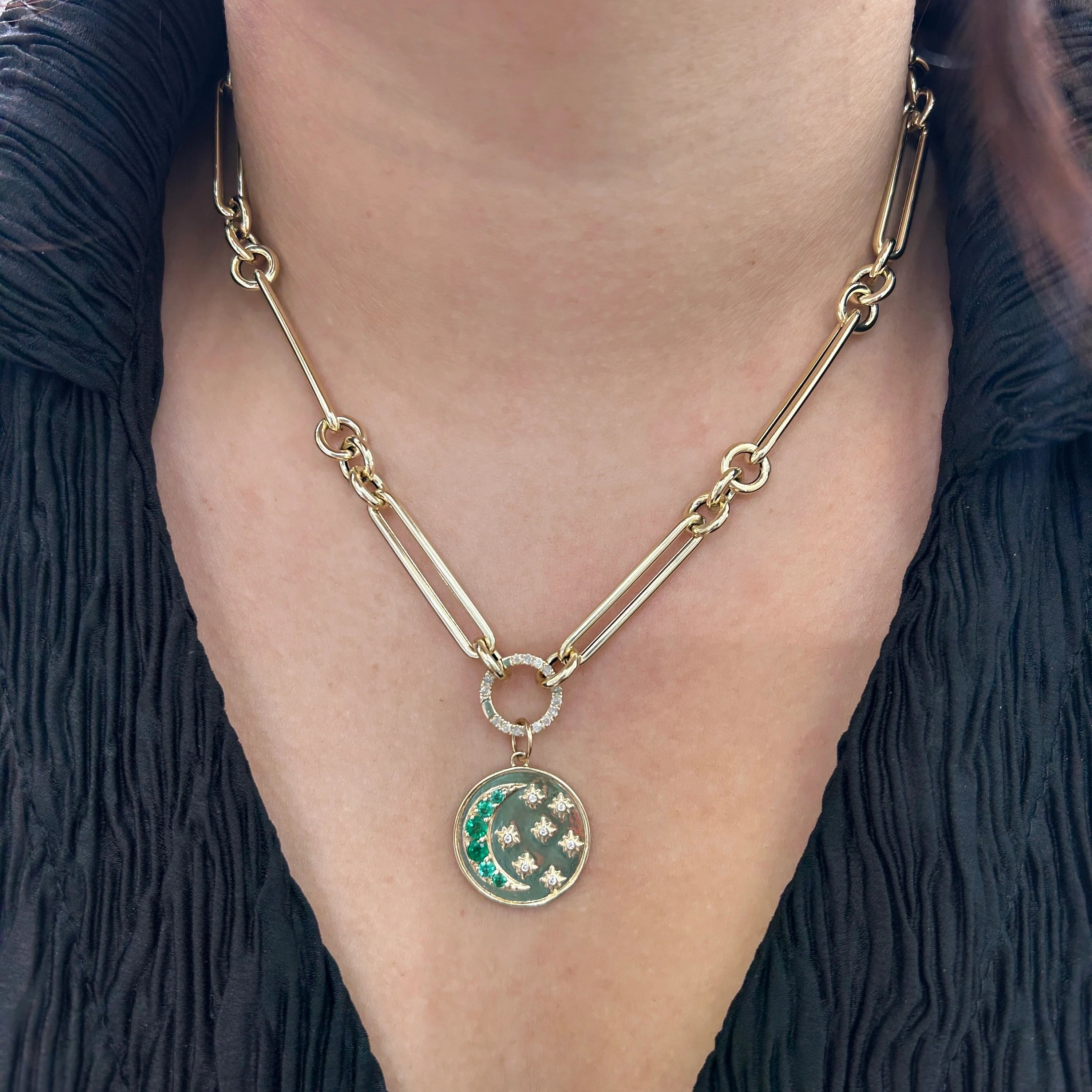 Diamond Emerald Pendant 20mm