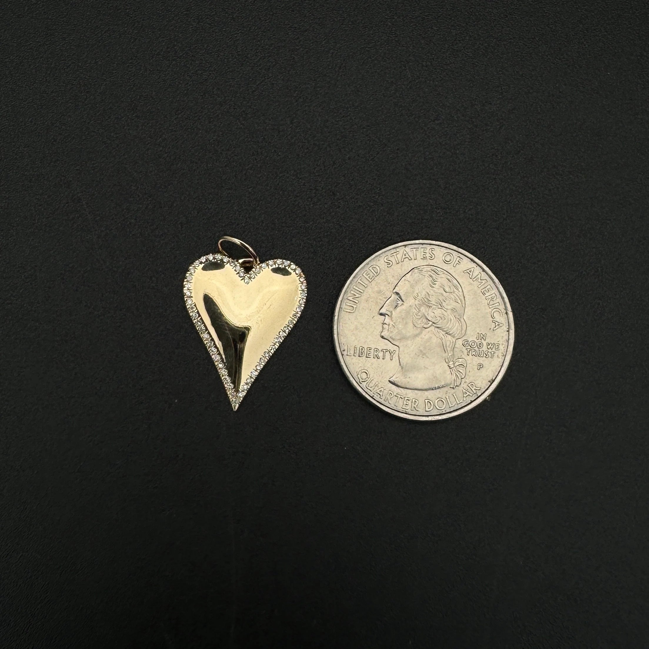 Diamond Border Heart Pendant 20mm