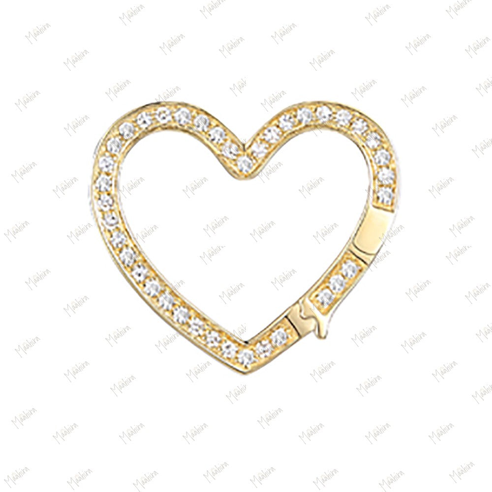 Diamond Heart Clicker Charm Enhancer 16X14.3mm