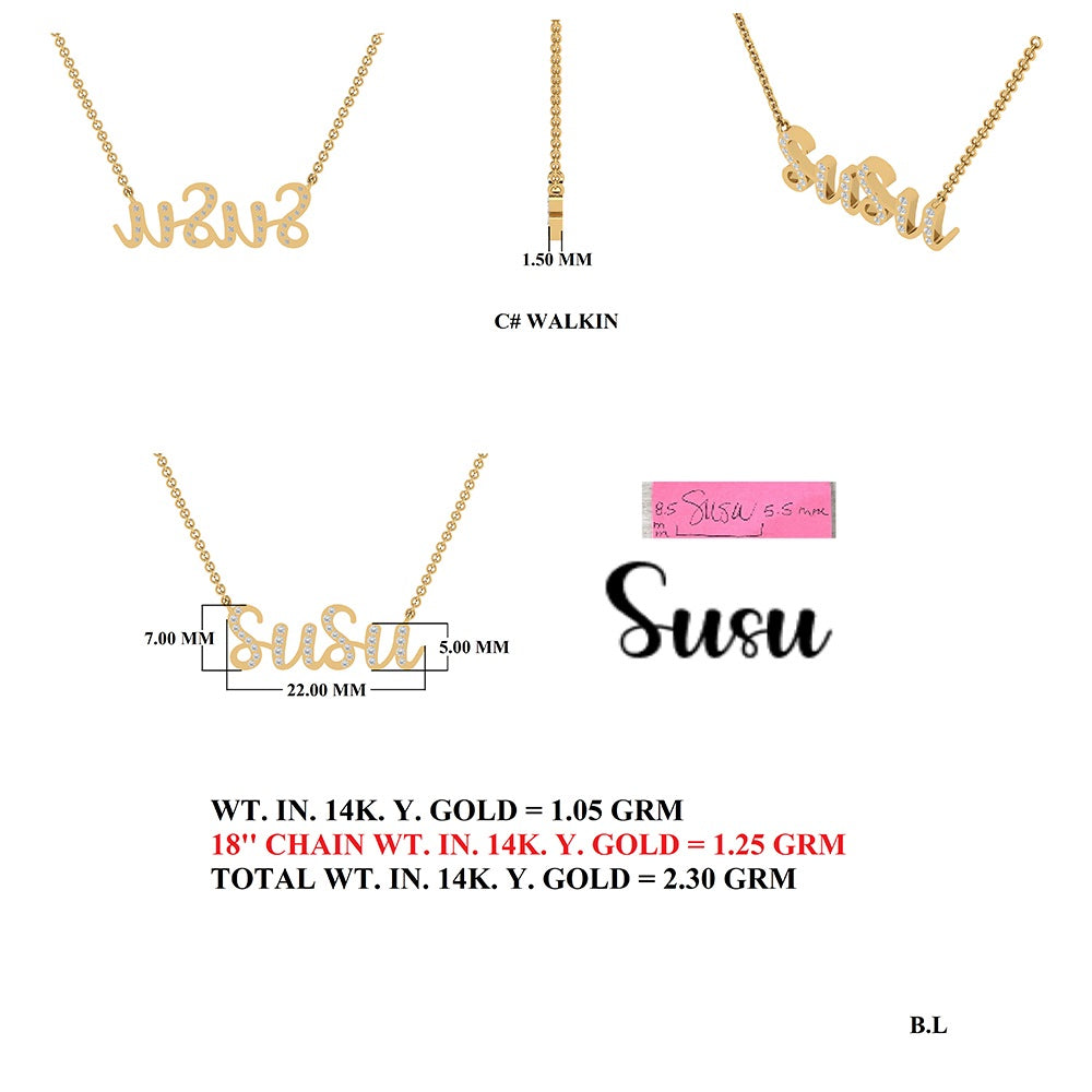 Diamond Dana Custom Name Necklace