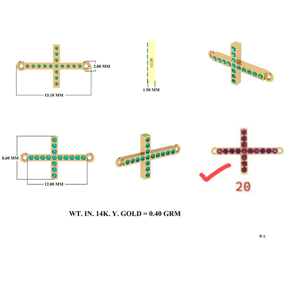 Diamond Cross Connector 7.50x10.50mm