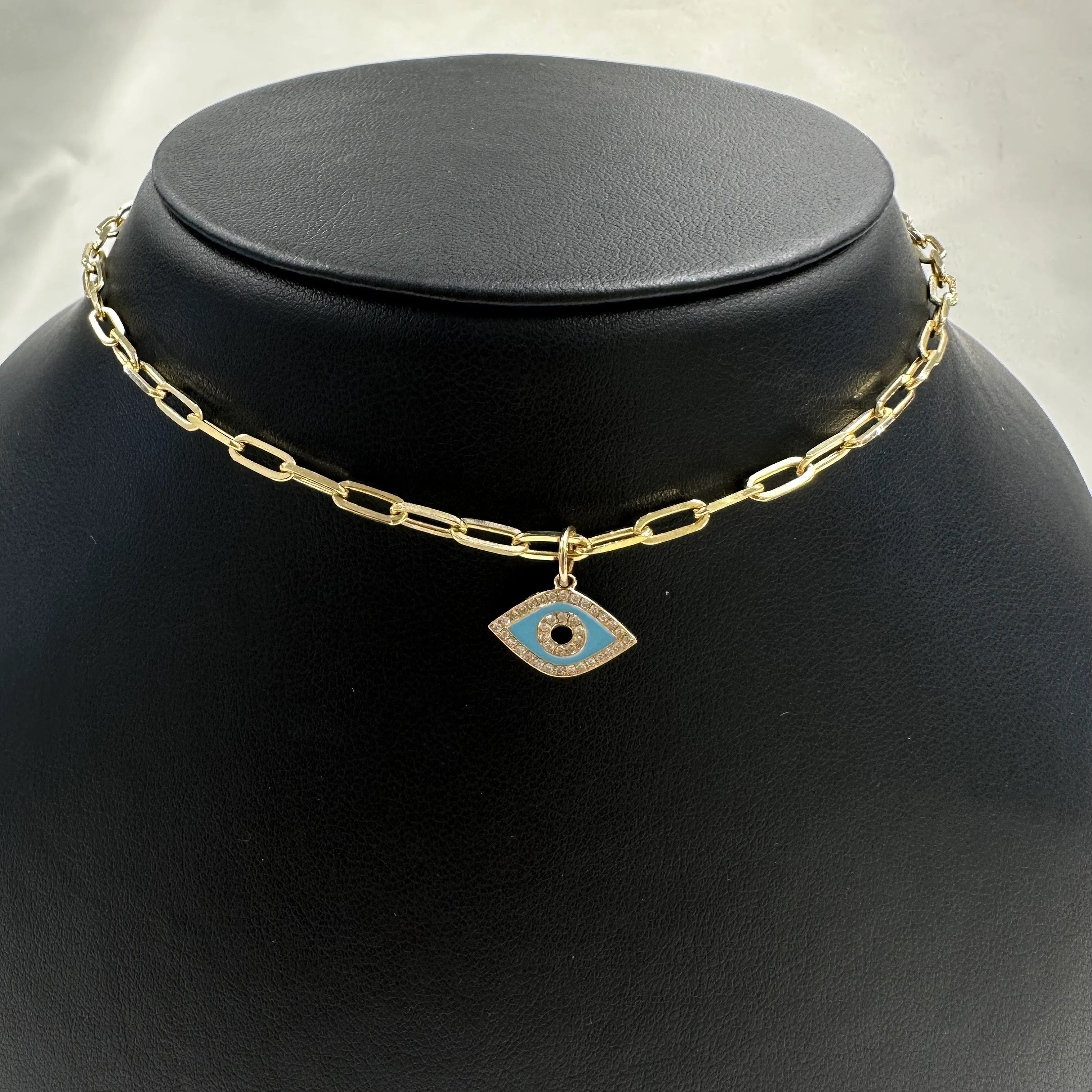 Diamond Blue Enamel Eye charm
