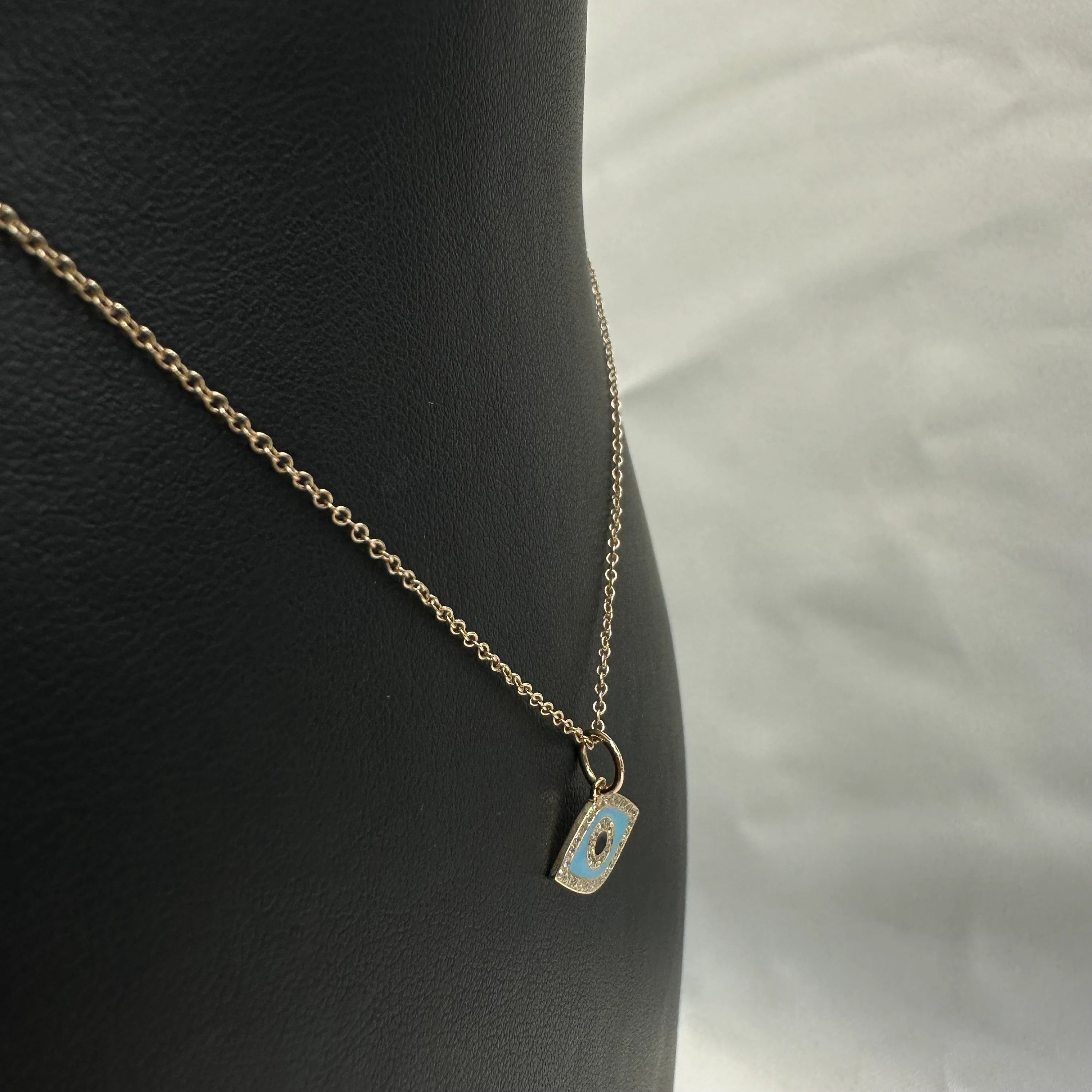Diamond Blue Enamel Eye charm