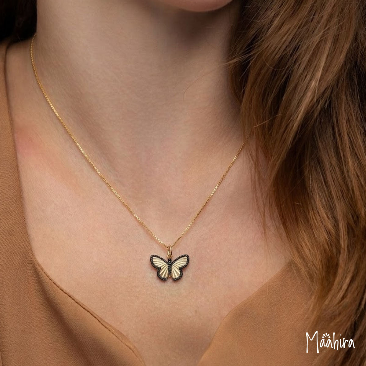 Black Diamond Butterfly Pendant