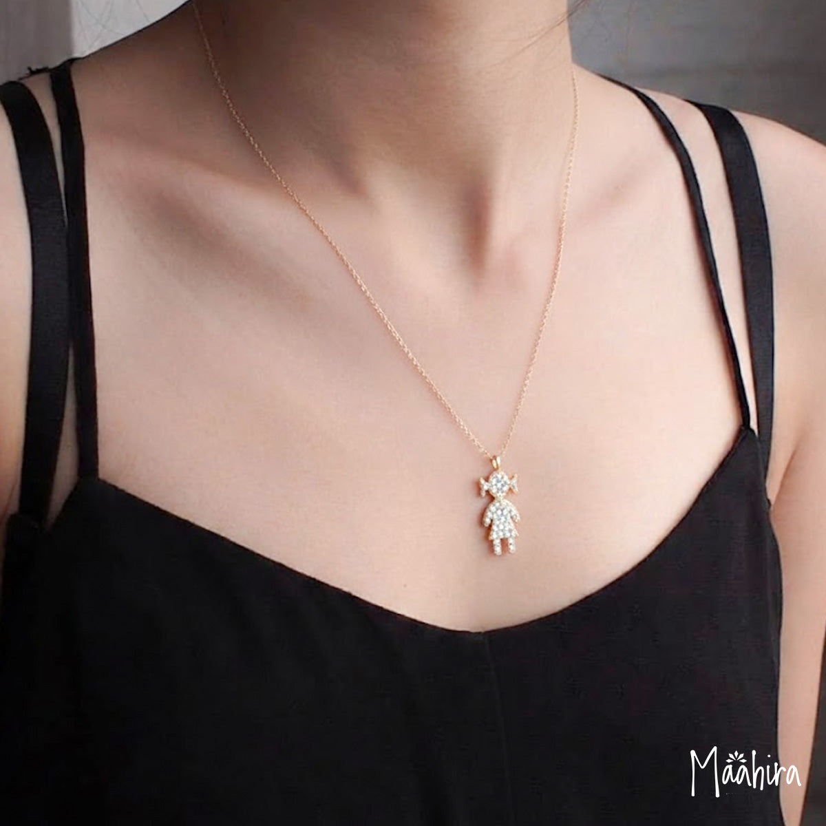 Carved Girl Chain Necklace
