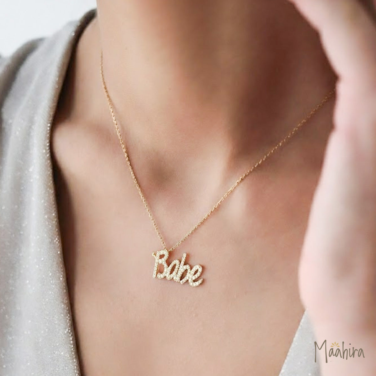 Diamond Babe Custom Name Necklace 7x16mm