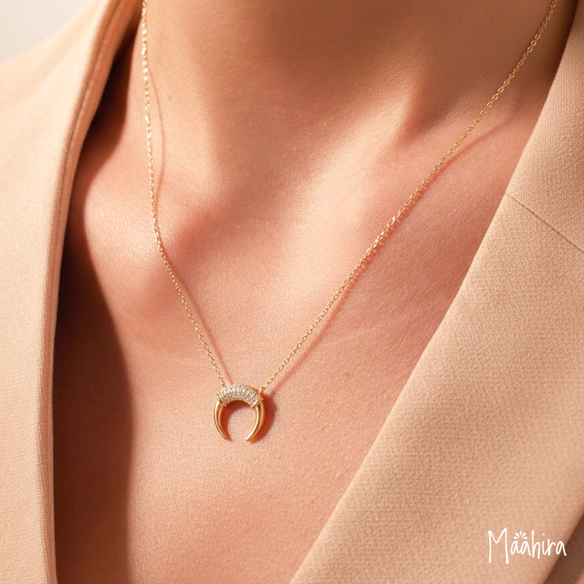 Diamond Horn Necklace