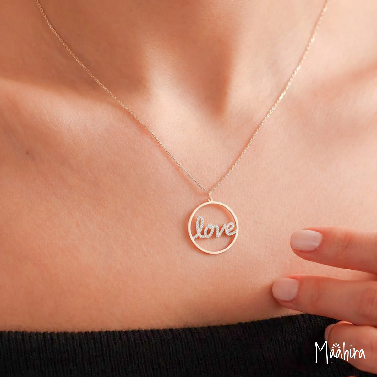 Framed Love Pendant Necklace