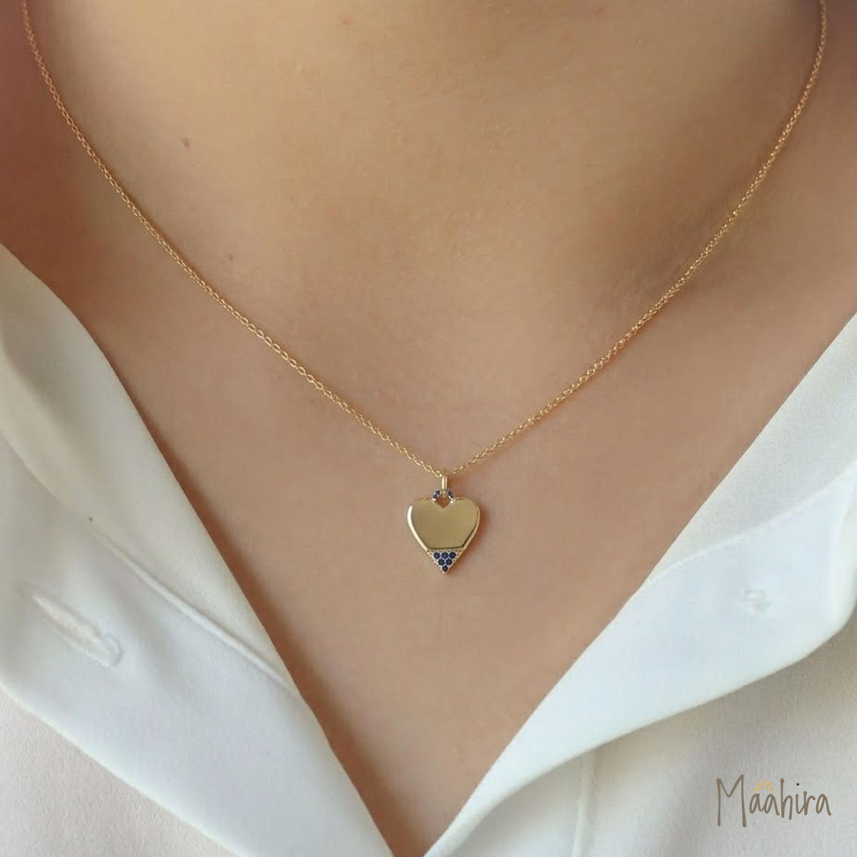Gold & Diamond Heart Pendant