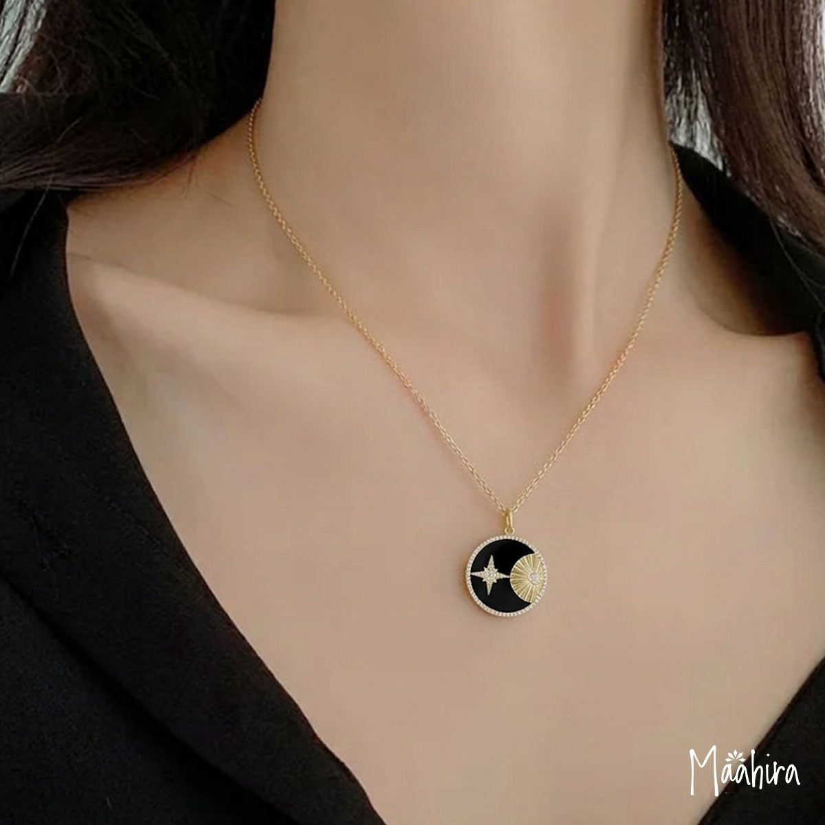 Diamond Black Onyx Pendant 22mm