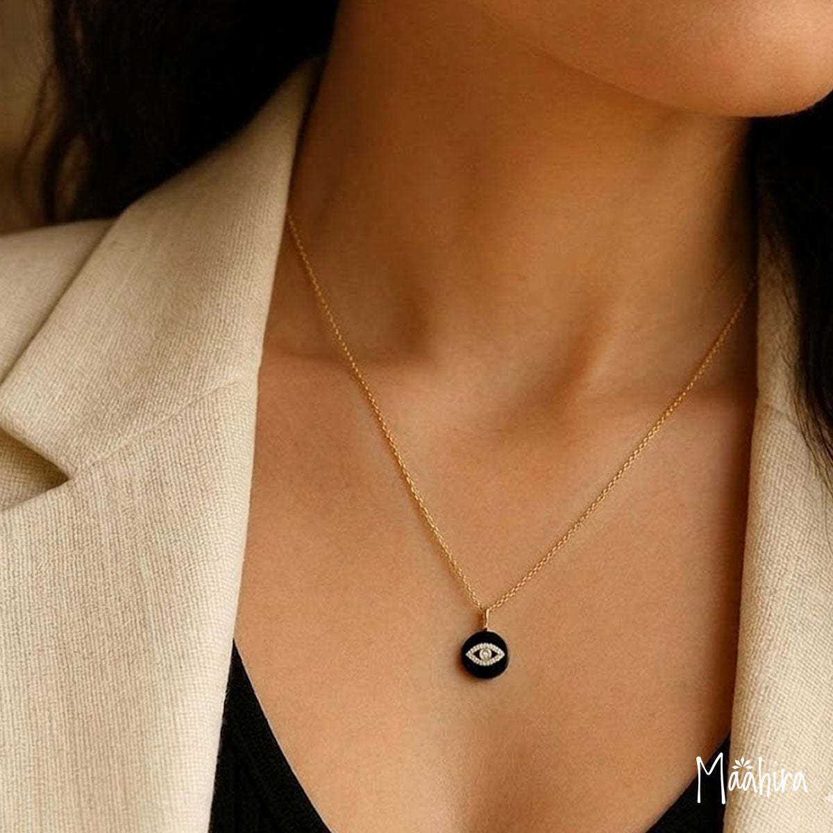 Diamond Evil Eye Pendant