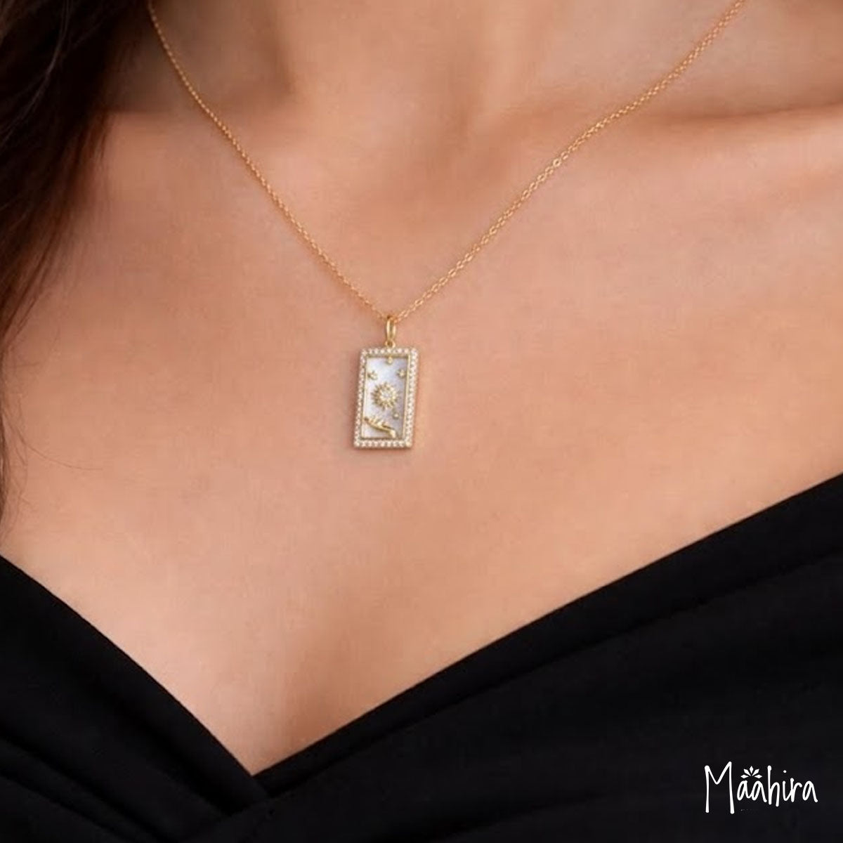 Diamond & MOP Sun Pendant