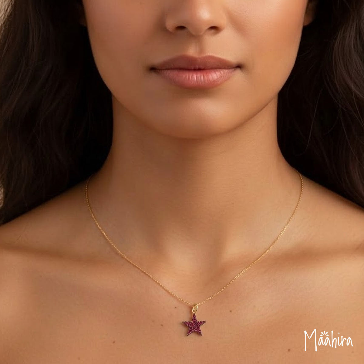 Ruby Star Pendant 13mm