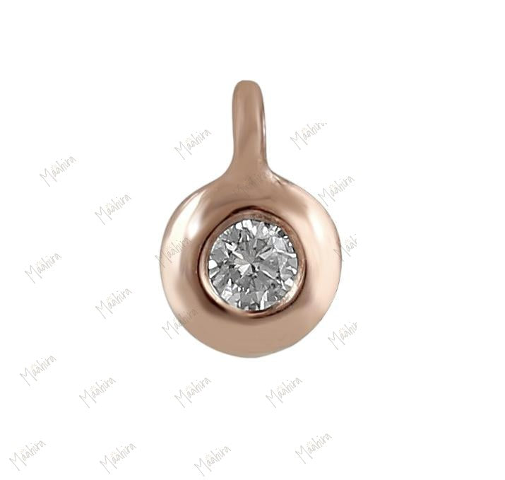 Diamond Bezel Charm in Rose gold