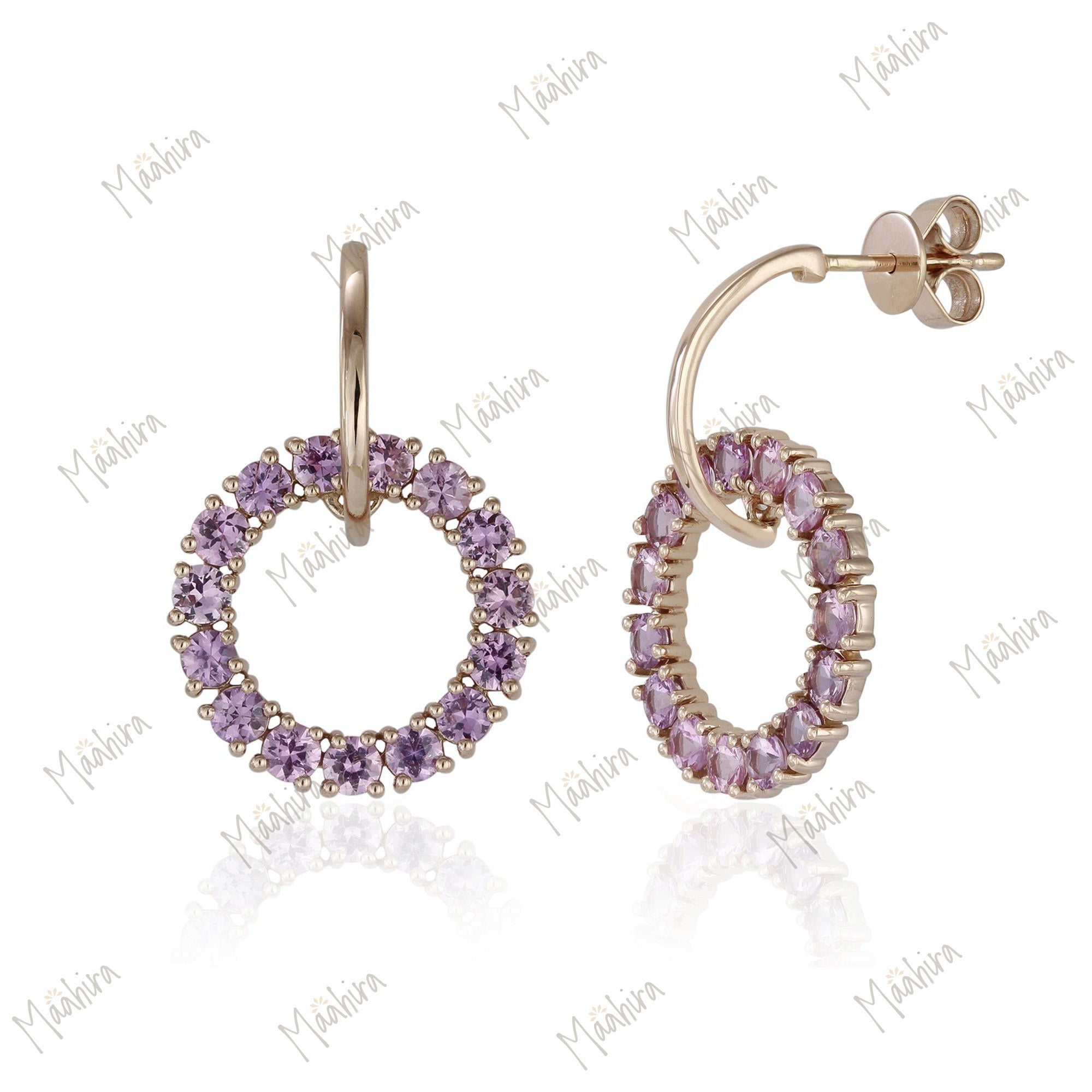 Sweet Pink Sapphire Earrings