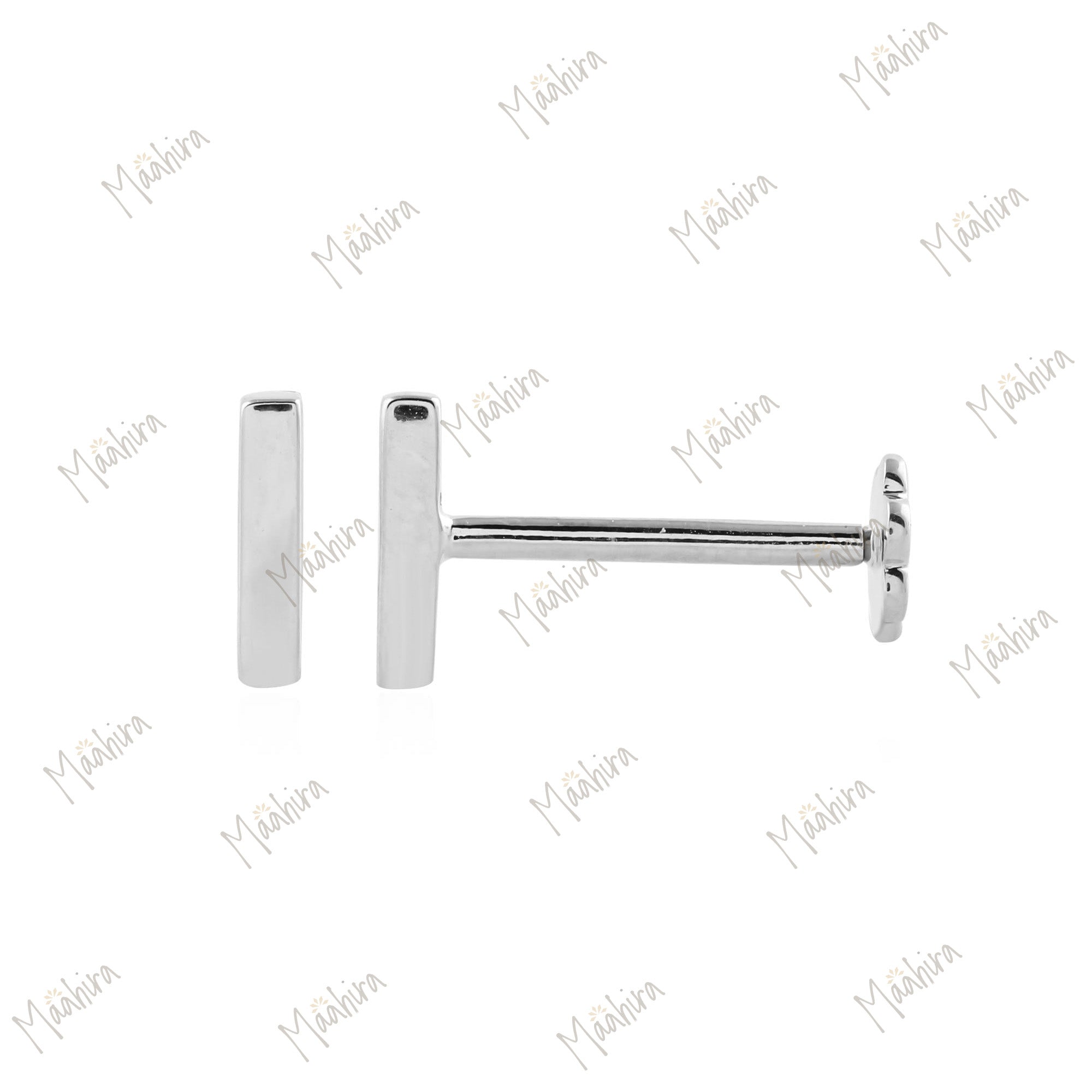Golden Linear Bar Ear Tops