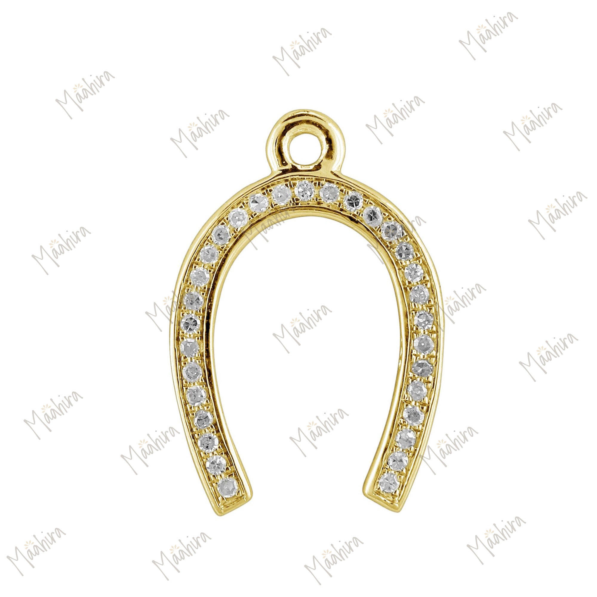 Diamond Horseshoe Charm