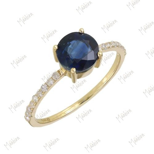 Gold Diamond & Kyanite Ring