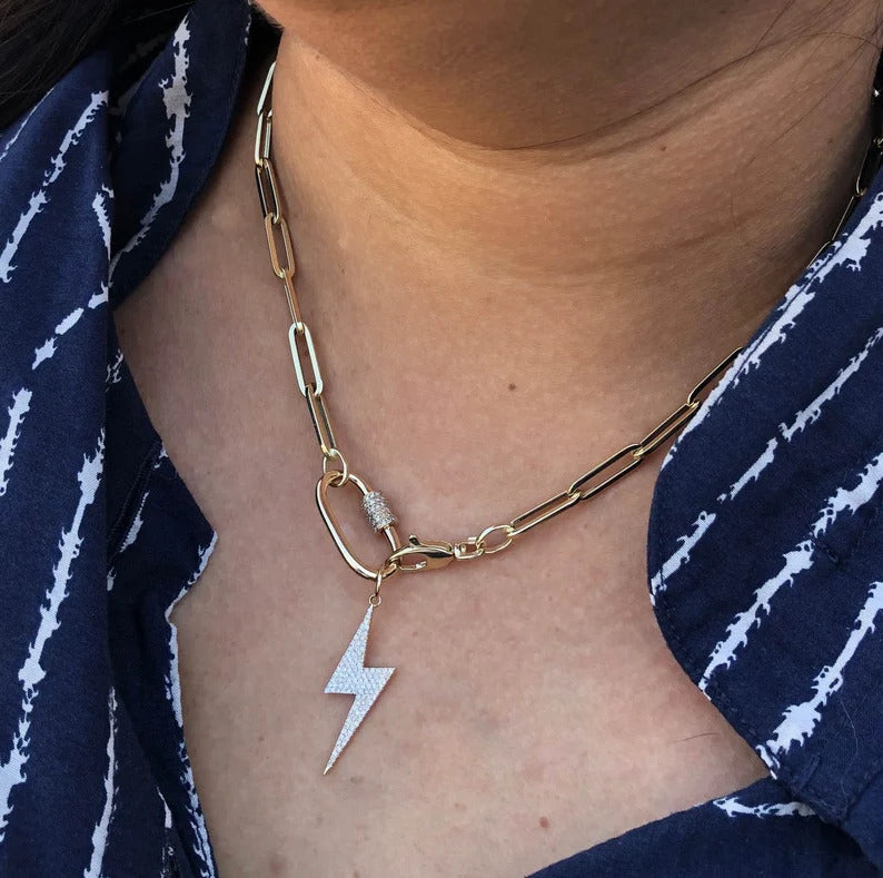 GoldOvalScrewLockwithPendantlook