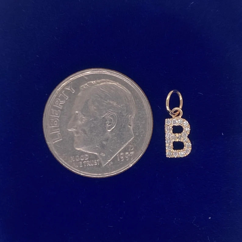 size of B diamond charm