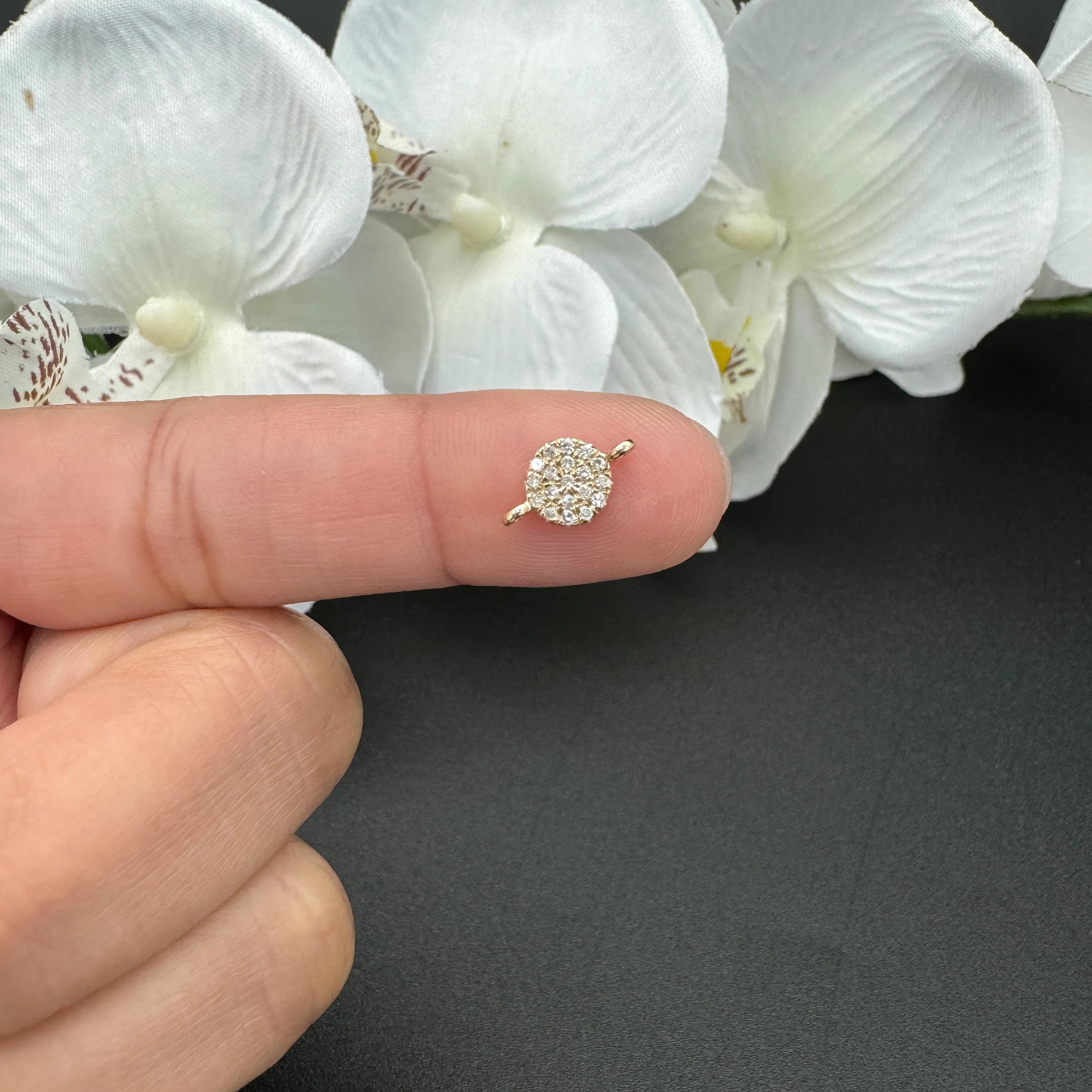 Diamond Disc Charm Connector 6mm