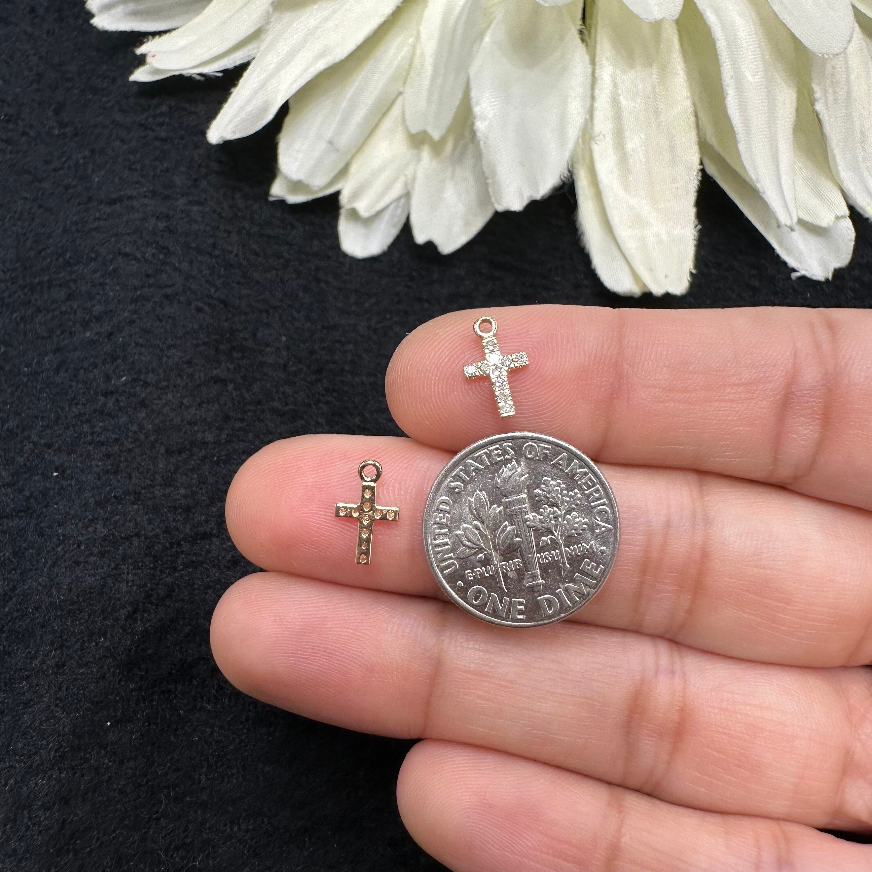 Diamond Cross Charm