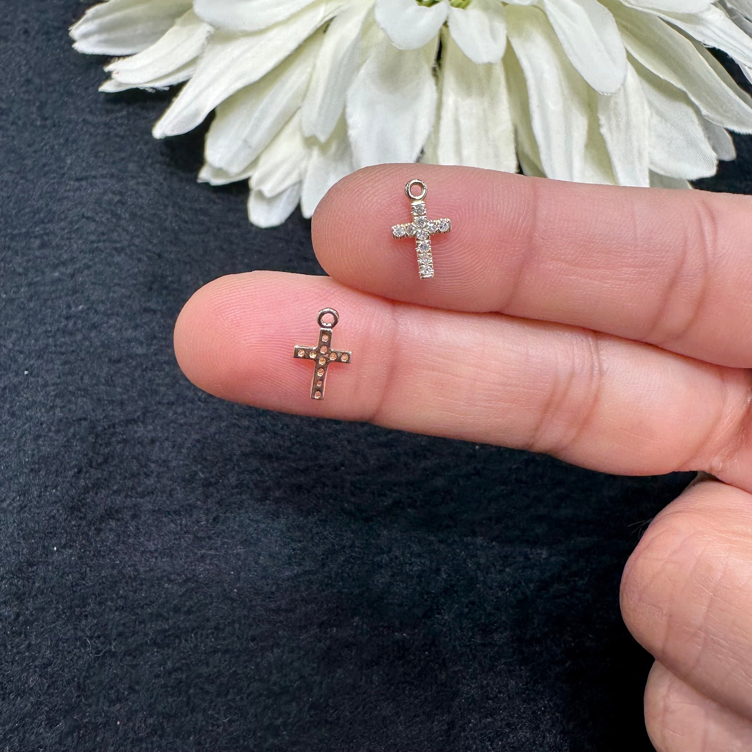 Diamond Cross Charm