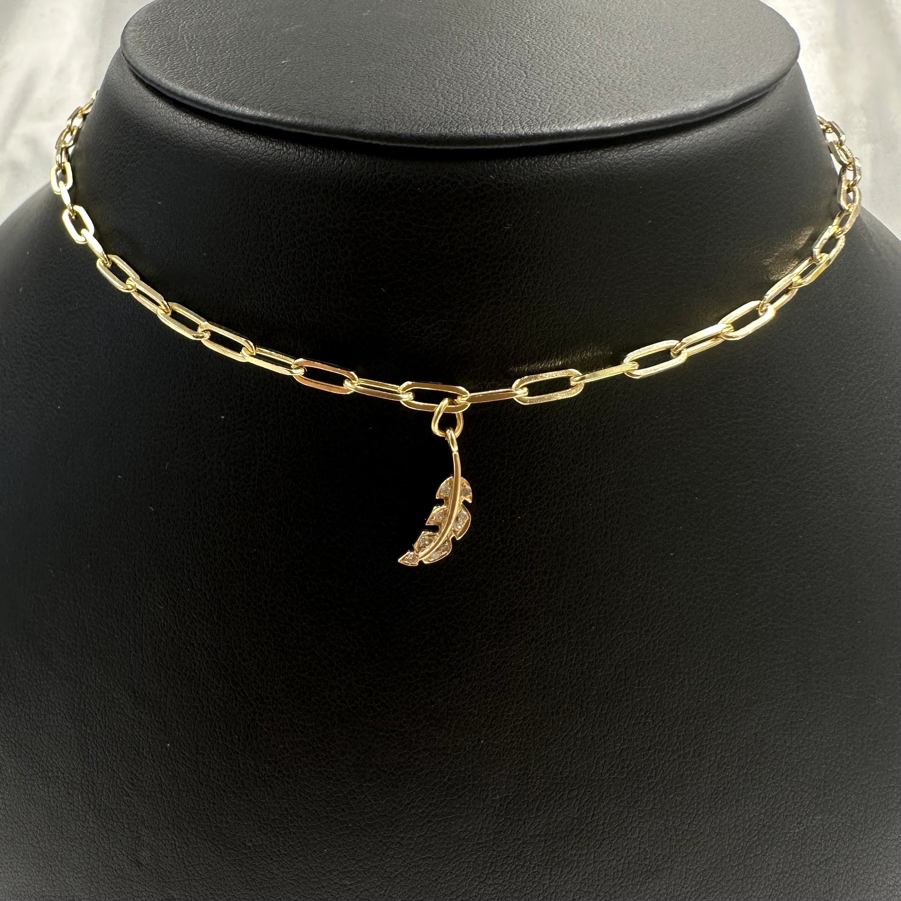 Diamond Leaf Charm