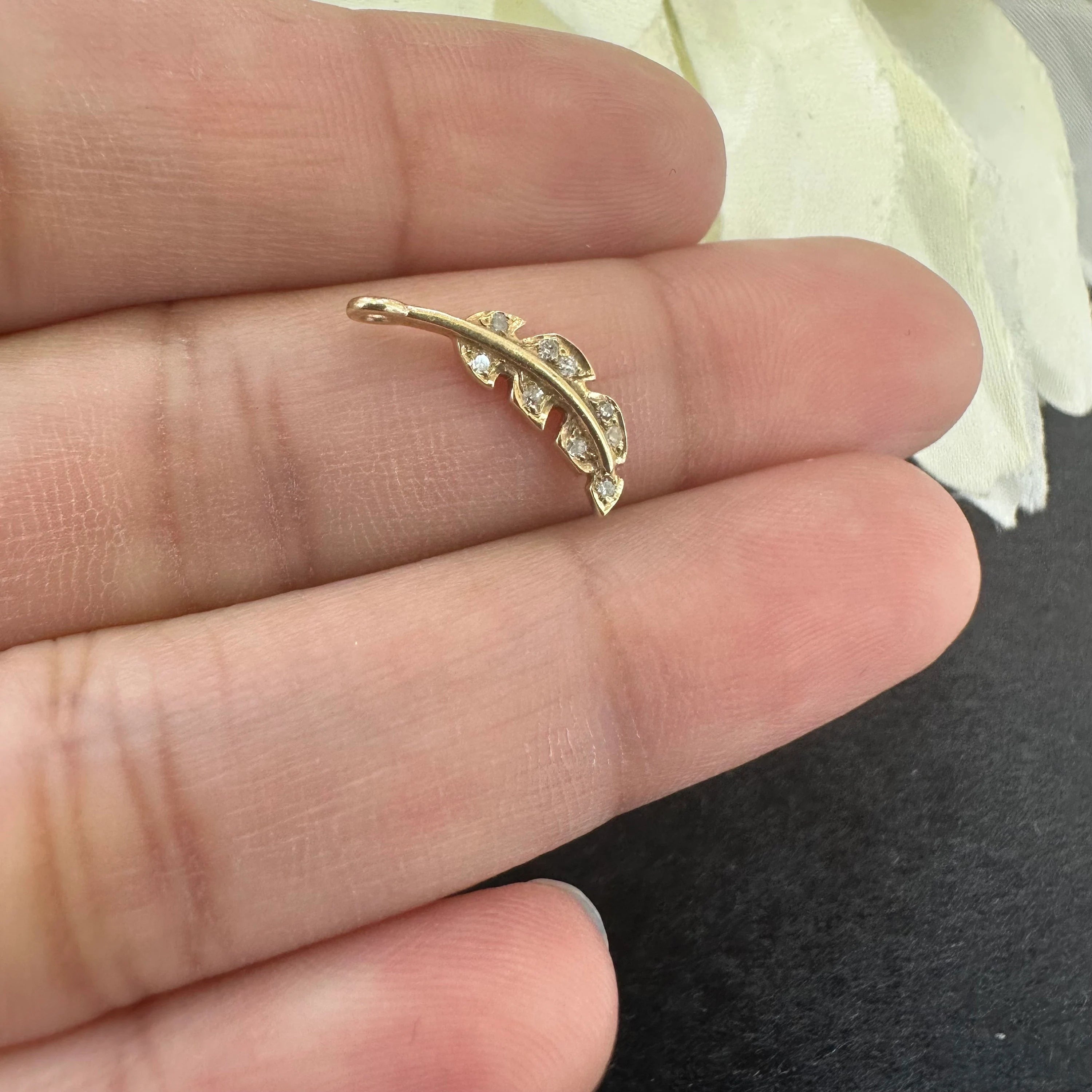 Diamond Leaf Charm