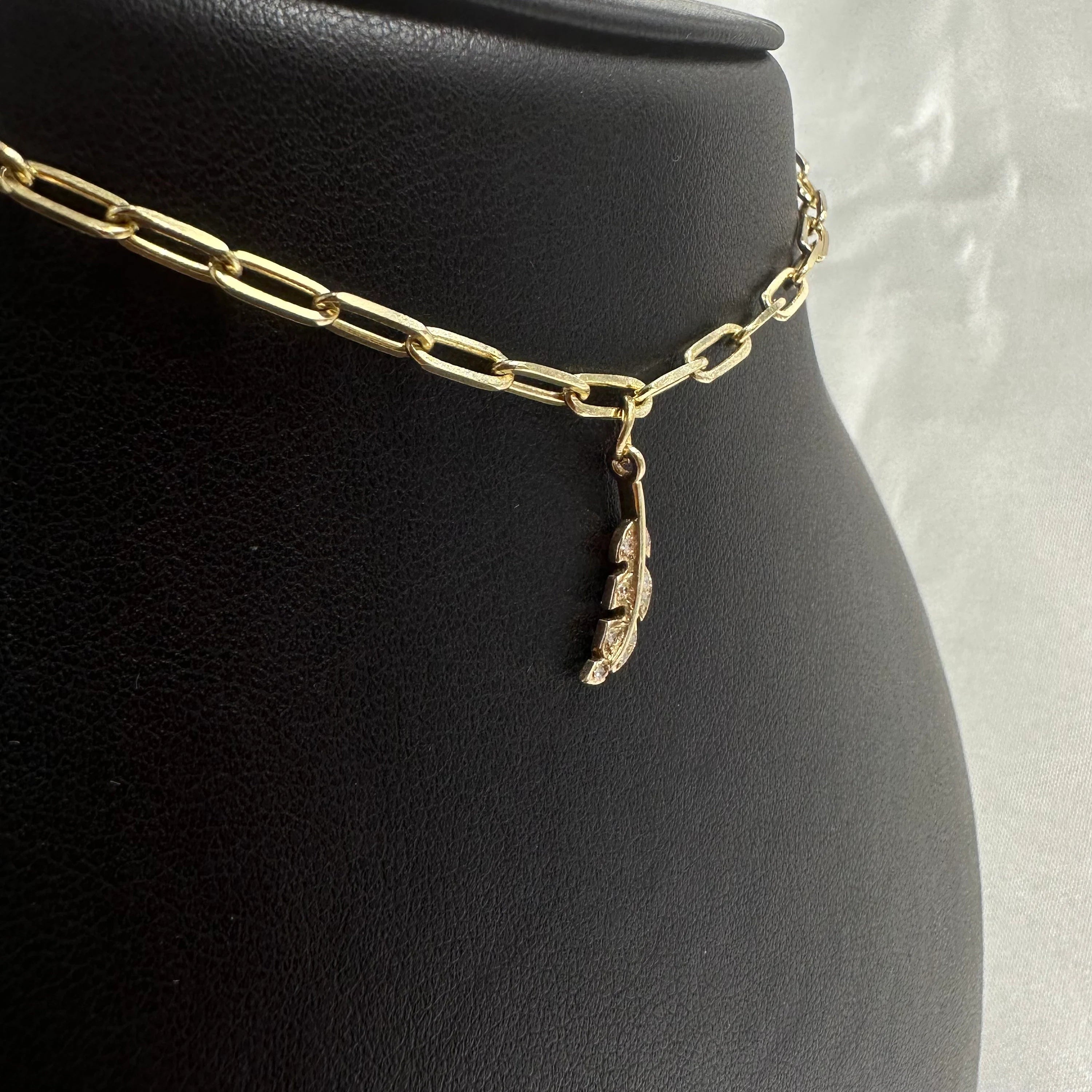 Diamond Leaf Charm
