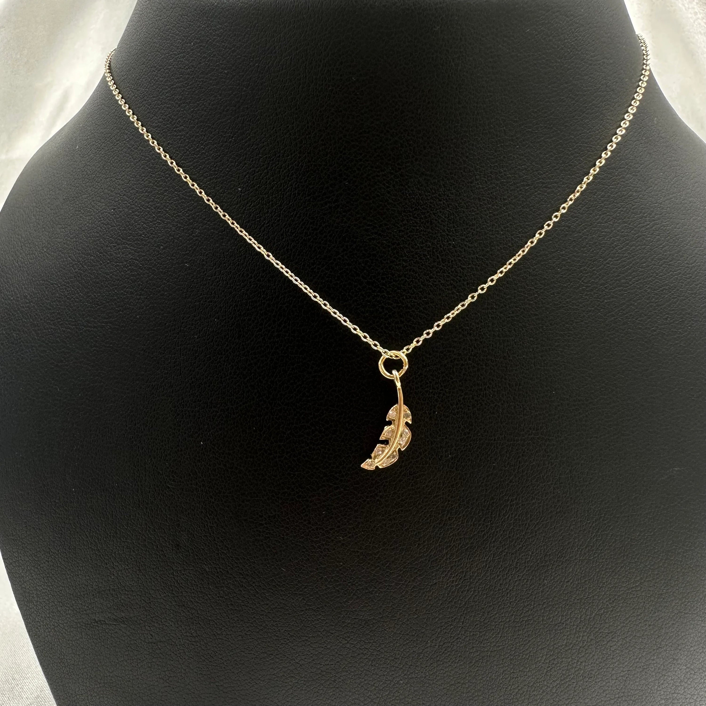 Diamond Leaf Charm