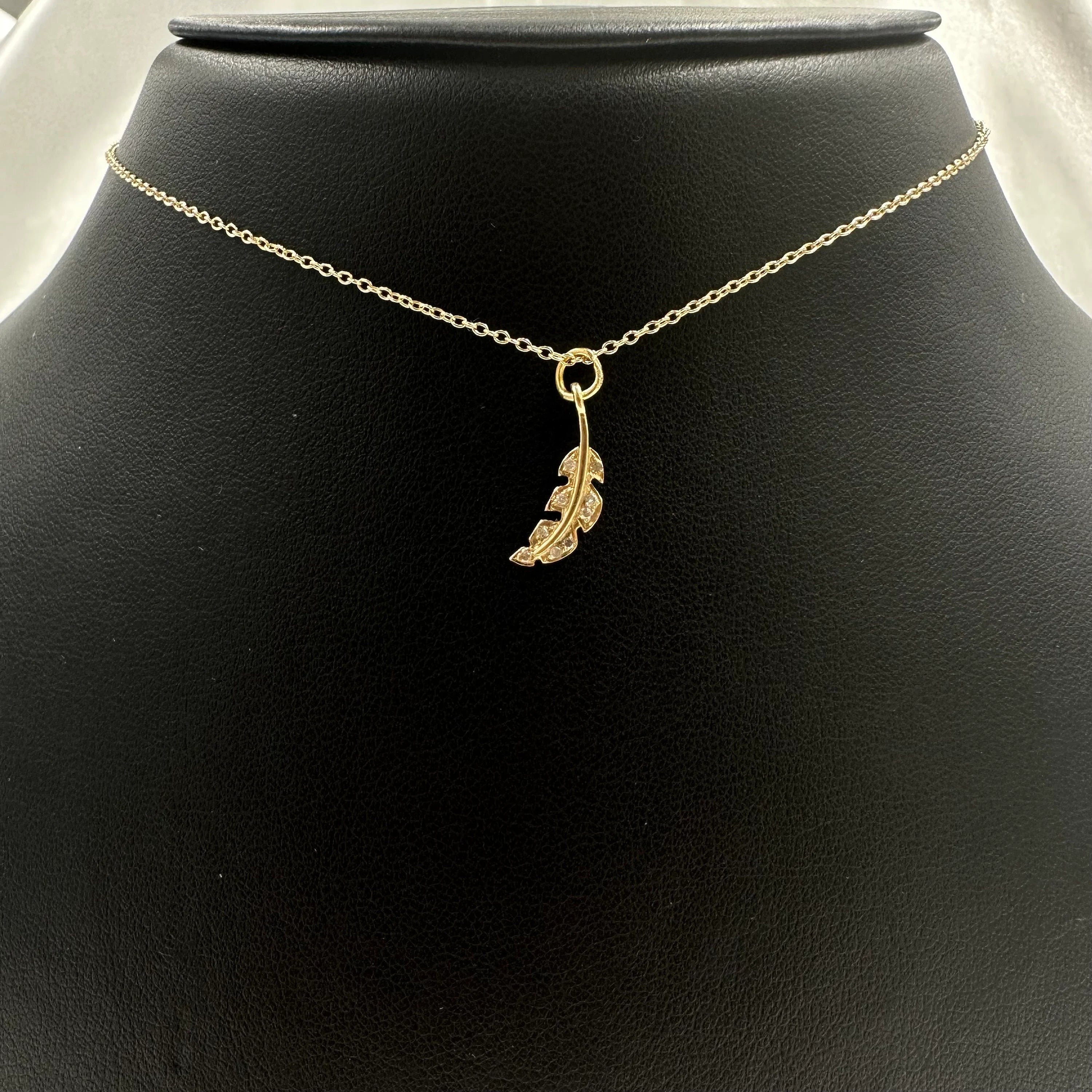 Diamond Leaf Charm