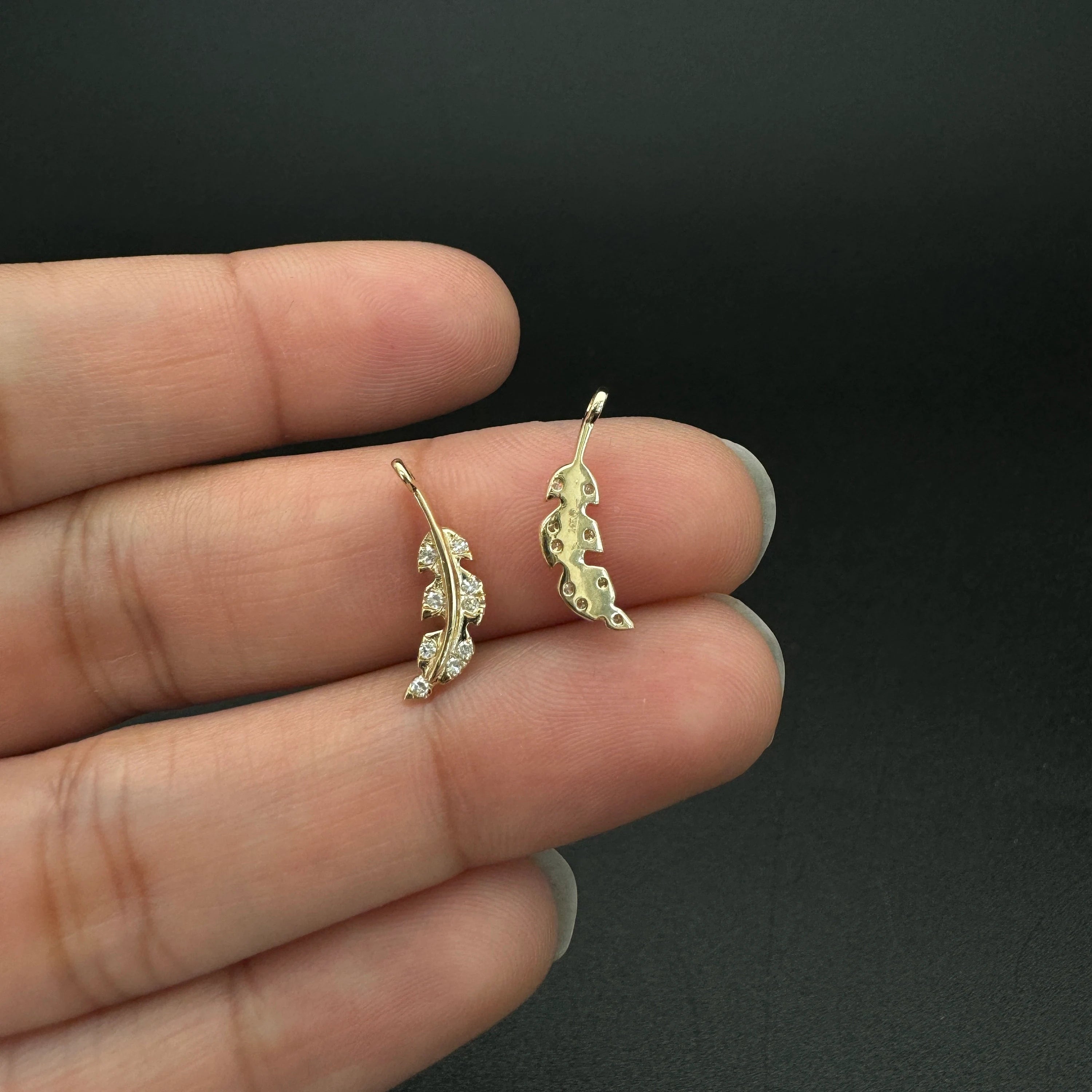 Diamond Leaf Charm