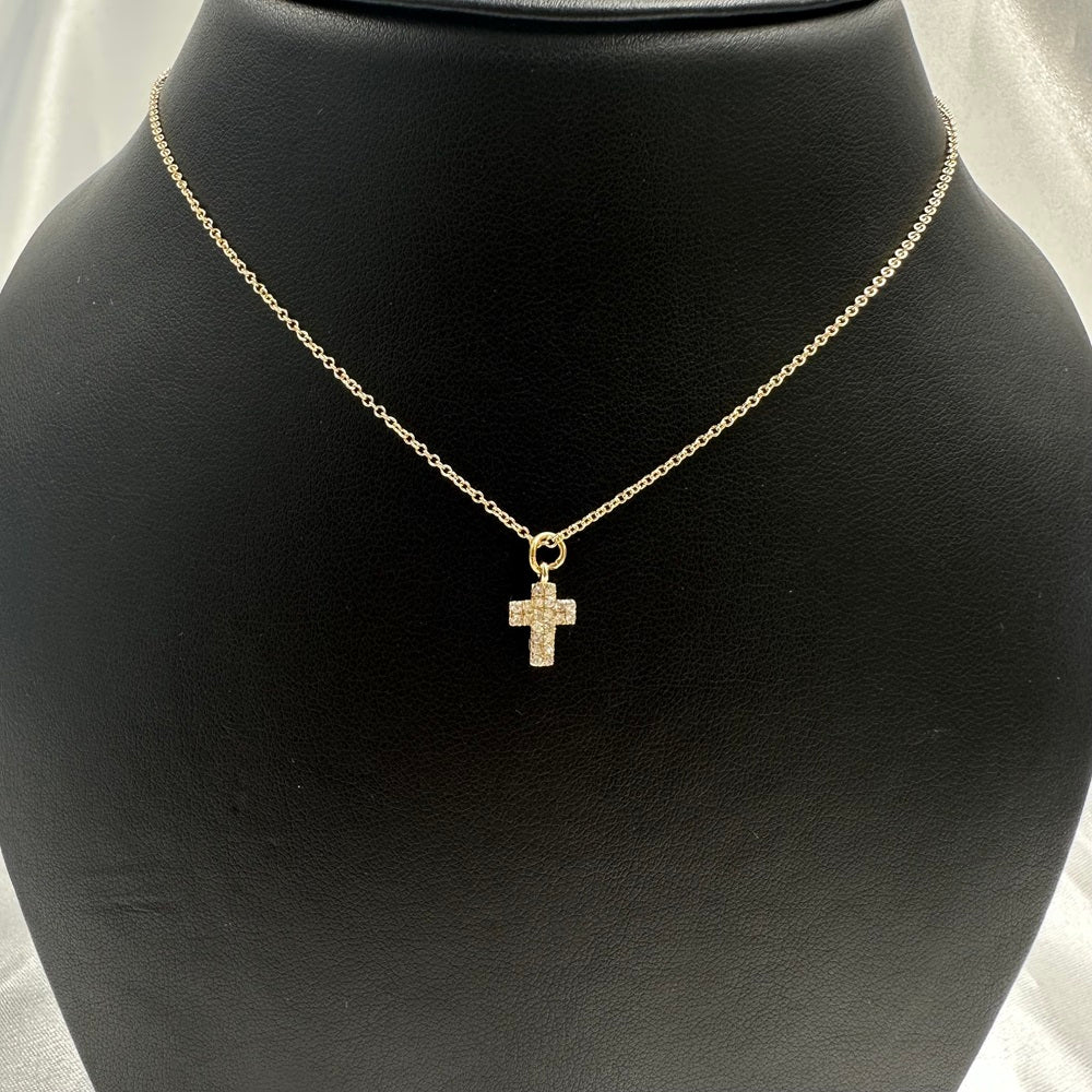 Diamond Cross Charm 8x6mm
