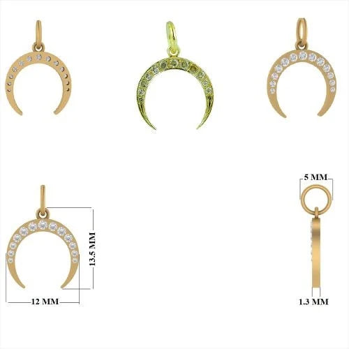 Diamond Celestial Moon Charm
