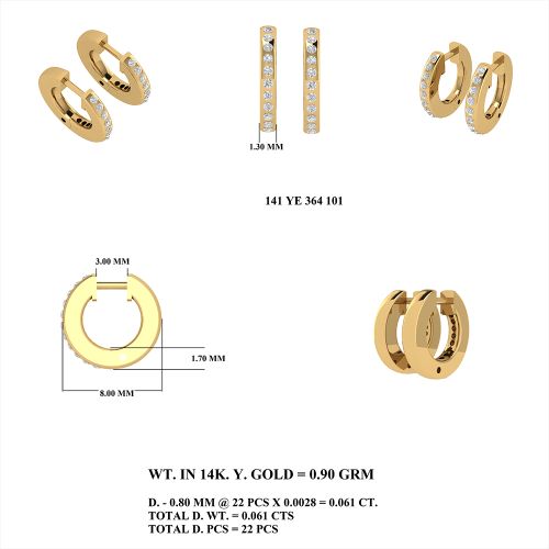 Stylish Huggies Diamond Studs For Multiple Occassion