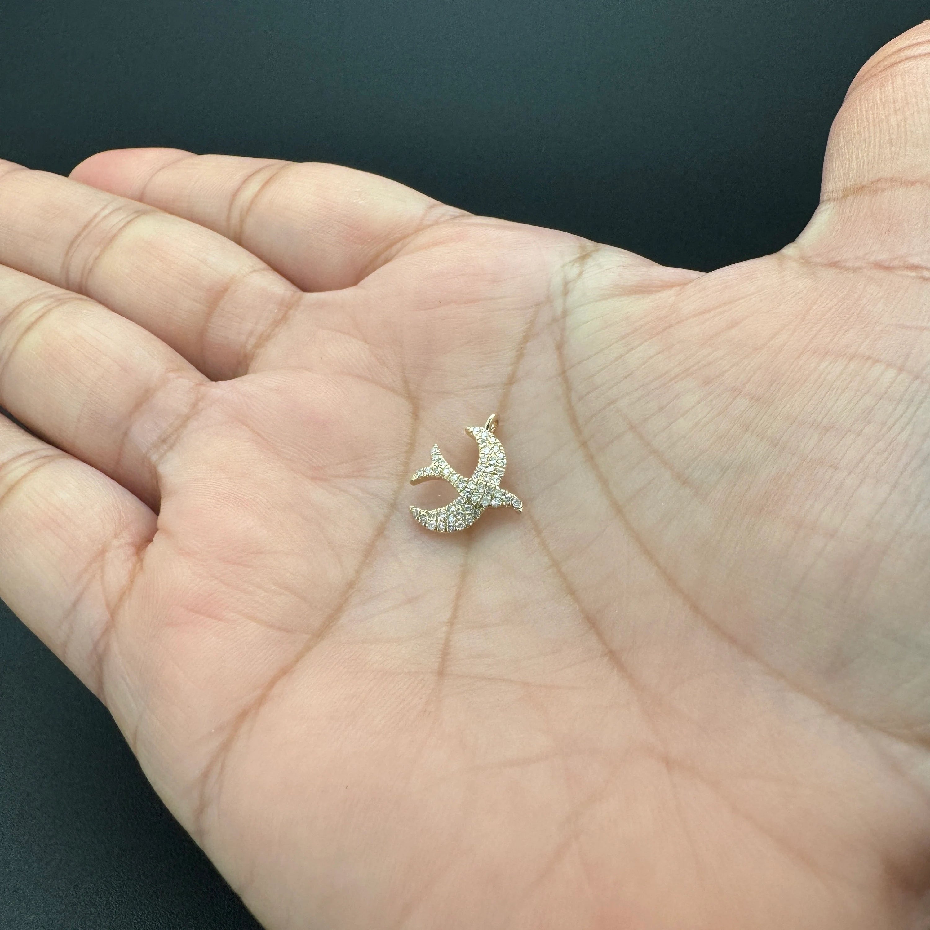 Diamond bird charm