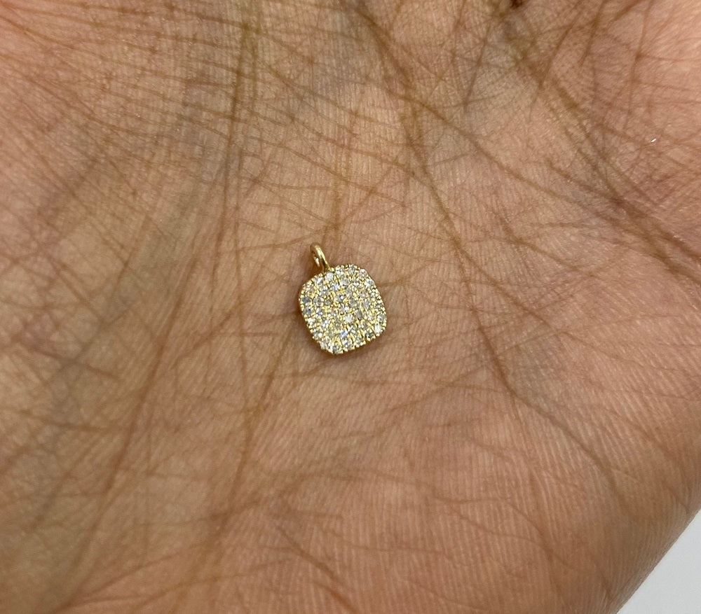 Square diamond disc pendant
