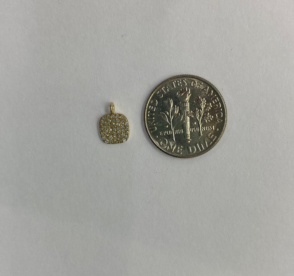 Square diamond disc pendant