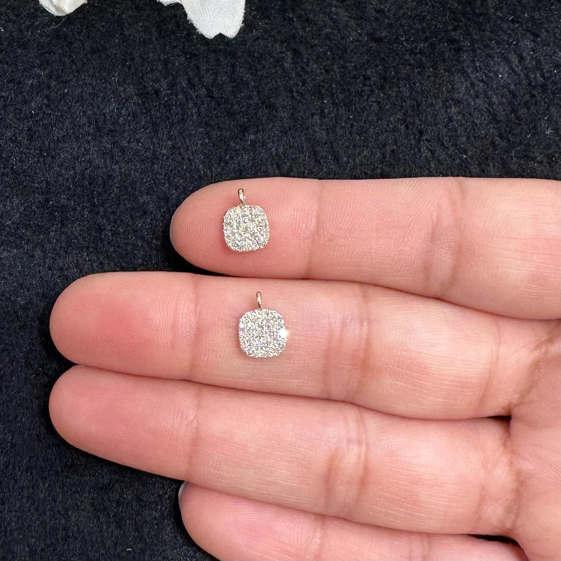 Square diamond disc pendant