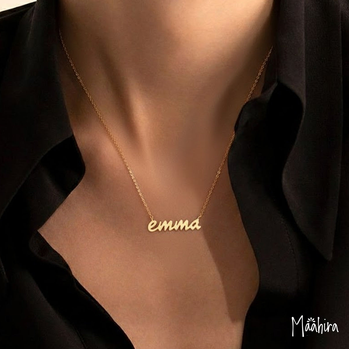 14K Yellow Gold Emma name necklace