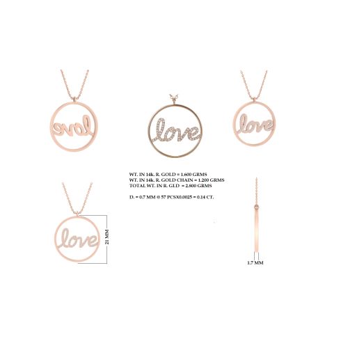 Framed Love Pendant Necklace