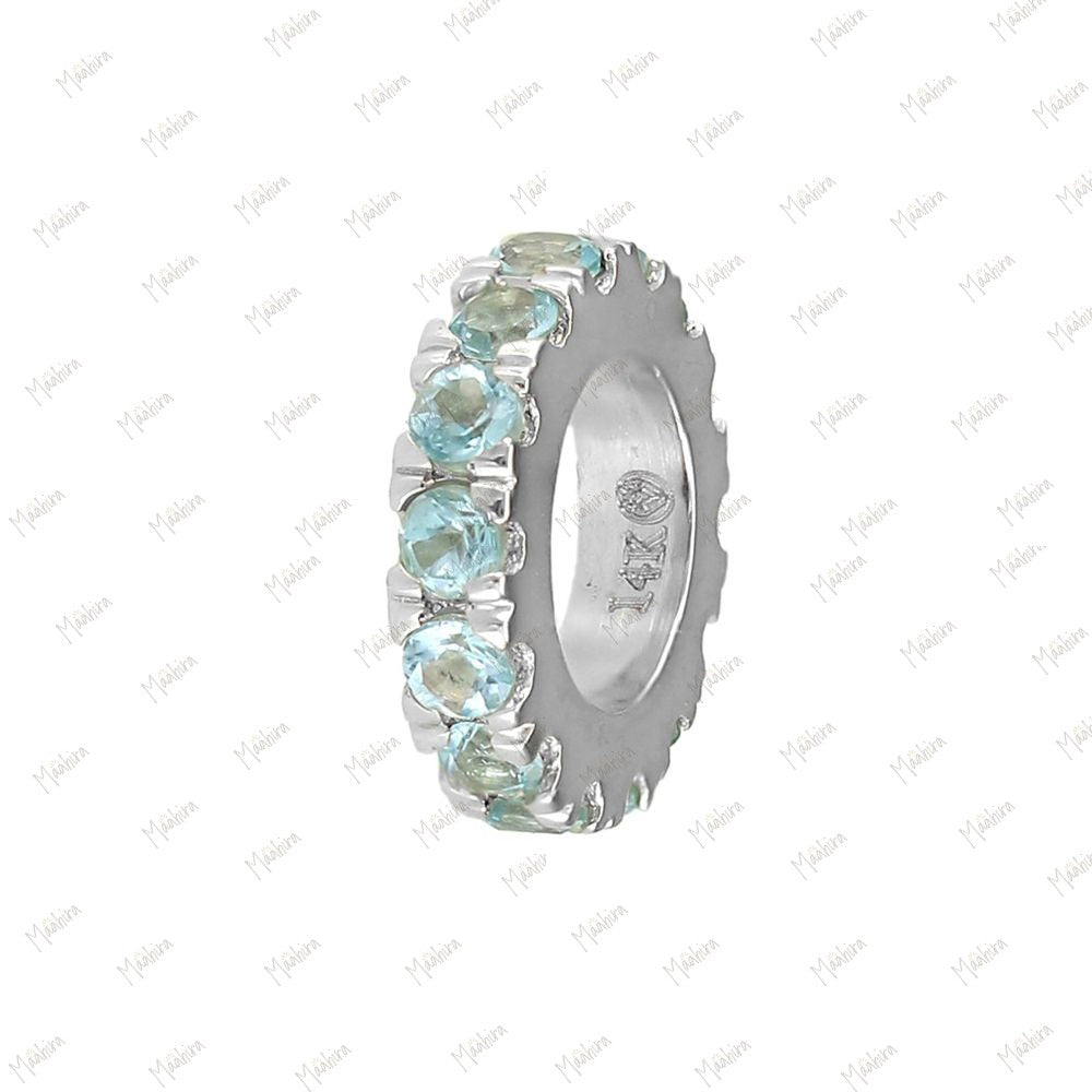 14k Gold Rondelle Peridot 8mm Roundel Bead (4.7mm inside opening)