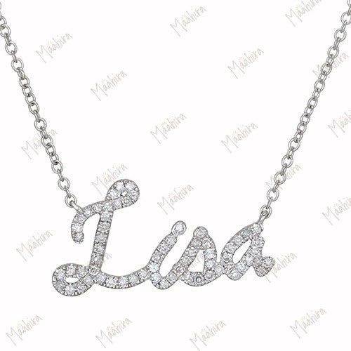 Diamond Lisa Custom Name Necklace
