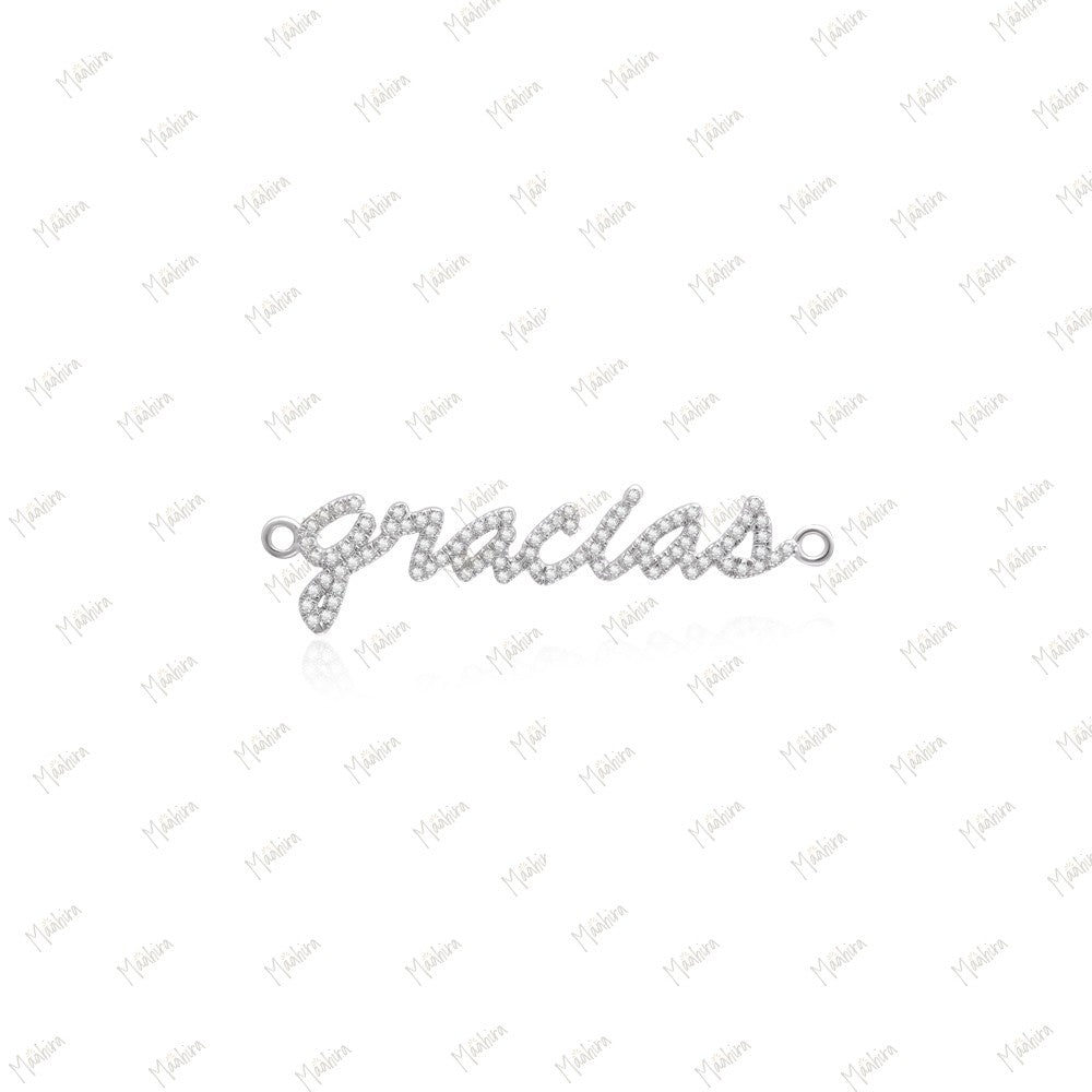 Diamond Custom Gracias Nameplate Pendant