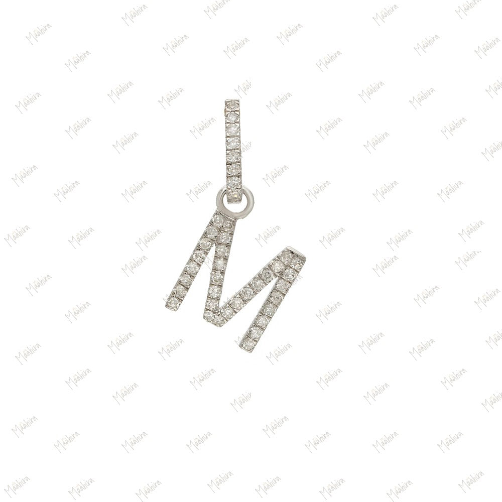 Diamond M Letter Charms  9x10mm,6x9mm (NO Lock Loop )