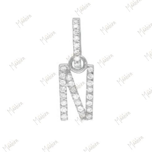 Diamond N Letter Charms With Click Lock 6.40x10mm,Lock-6x9mm
